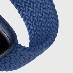 Apple Watch SE 44mm için Kordon, (Large Size, 160mm) Knitted Fabric Single Loop Mavi [Watch SE 44mm-4