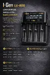 Batteries Lii-800 Akıllı Li-ion Pil Şarj Cihazı, Type-C Girişli, LCD Ekranlı, 4 Slot Şarj, Li-ion &-3