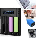 Batteries Lii-800 Akıllı Li-ion Pil Şarj Cihazı, Type-C Girişli, LCD Ekranlı, 4 Slot Şarj, Li-ion &-7