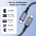 FAST USB 4.0 40Gbps, 240W, 8K60Hz USB4.0 USB-C Kablosu 1 Metre Gri KLV-01 (2)-8