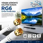 PX-TV1 1 Metre RG6 Full HD TV Uydu Kablosu, Altın uç Anten Kablosu, DVB-T, DVB-C, DVB-S, DVB-S2 Beya-2