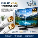 PX-TV1 1 Metre RG6 Full HD TV Uydu Kablosu, Altın uç Anten Kablosu, DVB-T, DVB-C, DVB-S, DVB-S2 Beya-5