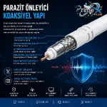 PX-TV1 1 Metre RG6 Full HD TV Uydu Kablosu, Altın uç Anten Kablosu, DVB-T, DVB-C, DVB-S, DVB-S2 Beya-7