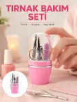 Tırnak Bakım Manikür Pedikür Seti 4 Parça Pembe Minimal ve Dayanıklı-1
