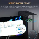 1100 Mbps Dual Band Wi-Fi 6 Alıcı ve Bluetooth 5.4 Adaptör Mini USB Dongle-4