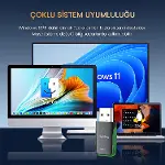 1100 Mbps Dual Band Wi-Fi 6 Alıcı ve Bluetooth 5.4 Adaptör Mini USB Dongle-7