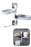 Çoklu Sabun Tutucu Fonksiyonel Banyo Sabunluk-5