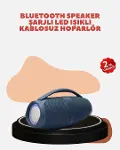 Renkli LED Efektli Suya Dayanıklı Taşınabilir Kablosuz Hoparlör-1