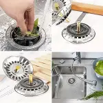 Paslanmaz Çelik Mutfak Evye Lavabo Süzgeci Lavabo Gideri Atık Gıda Tıpası-4