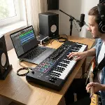 Type-C + Micro USB to USB-B Yazıcı/MIDI Bağlantı Kablosu (1 METRE) - Printer, Tarayıcı, MIDI Klavye,-3
