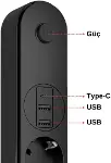 Termal Akım Korumalı Grup Priz (ShowMax SH-4625), 4 Priz, 2 USB A ve 1 Type-C Çıkışlı (3.1A), 2 Metr-3