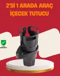 Otomobil Bardak Tutucu İkisi Bir Arada 360° Dönebilen Geniş Kapasiteli-1
