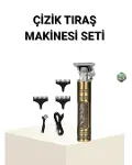 T Bıçaklı Profesyonel Çizik Tıraş Makinesi Seti – 120 Dakika Kullanım, Şarjlı & Kablolu-1