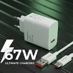 67W Turbo Fast Hızlı Şarj Seti (USB-A 67W Şarj Başlığı + Type-C Kablo), Turbo Şarj Uyumlu, Akıllı Ak-2