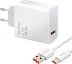 67W Turbo Fast Hızlı Şarj Seti (USB-A 67W Şarj Başlığı + Type-C Kablo), Turbo Şarj Uyumlu, Akıllı Ak-1