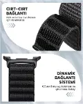 Samsung Galaxy Watch 9 / Watch 8 (40mm/44mm) ve Watch 8 Classic (46mm) Uyumlu Nylon Loop Velcro Kuma-3