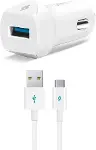 SpeedCharger QC 3.0 Type-C 120cm Kablolu Araç Şarj Aleti - Beyaz (2CKQC01C)-4