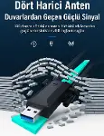 USB 3.0 Çift Bant WiFi Adaptörü 1200 Mbps 4 Antenli Yüksek Çekim Gücü 2.4GHz 5GHz Driver Gerektirmez-5