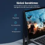 USB 3.0 Çift Bant WiFi Adaptörü 1200 Mbps 4 Antenli Yüksek Çekim Gücü 2.4GHz 5GHz Driver Gerektirmez-6
