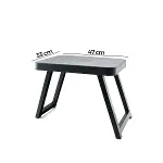 10 ADET KÜÇÜK= 47X33CM KAMP - PİKNİK MASASI SİYAH PLASTİK KATLANABİLİR AYAKLI=38CM-1