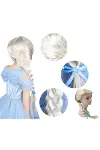 Platin Altın Dore Renk Karlar Ülkesi Elsa Frozen Peruğu Çocuk Boy-2