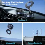 Yükseltilmiş 【Gevşek Kol Versiyonu】 Nano Jel Vakumlu Manyetik Araç Telefonu Tutucu Montaj, 360° Ayar-2