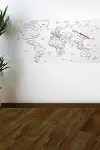 Yazılabilir Dünya Haritası Manyetik Duvar Stickerı 110 x 56 cm-4