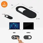 3’lü Webcam Kapatıcı – Laptop, Tablet ve Telefon Uyumlu Gizlilik Kamera Kapağı (Plastik)-5