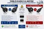 PrimeX PX-SRV15 2 Metre 3x1.5mm C19 UPS Server Power Kablo, Full Bakır C19 Schuko Güç Kablosu, 16A 2-6