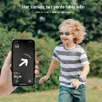 Buff TagSafe Çocuk Bileklik Silikon AirTag Uyumlu Kılıf Saat Hafif Su Geçirmez (Mavi)-3