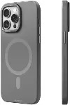 iPhone 15 Pro Max Uyumlu Kılıf Magsafe ile Uyumlu Velvet Magnet Serisi Kapak Gri, 8683886850284-1