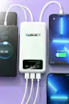 Enerx ENR-P20DC 20000 mAh 2.1 Amper Dahili Kablolu Powerbank Siyah-1