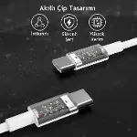 Type C-C, 1Metre, 60Watt PD Hızlı Şarj Kablosu, TPE Dış Yüzey, iPhone 15/16/17 ve Android İçin, IPH-3