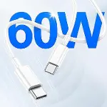 Type C-C, 1Metre, 60Watt PD Hızlı Şarj Kablosu, TPE Dış Yüzey, iPhone 15/16/17 ve Android İçin, IPH-4
