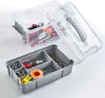 Bölmeli ve Katlı Plastik Organizer Makyaj Düzenleyici – Kilitli Takım Sandığı Organizer Kutu, Taşıma-2