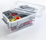 Bölmeli ve Katlı Plastik Organizer Makyaj Düzenleyici – Kilitli Takım Sandığı Organizer Kutu, Taşıma-3