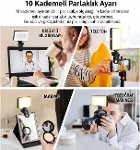 Led Aydınlatma Hareketli Masa Işık Tutacağı Youtuber-Twitch Yayıncı Standı, Görüntülü arama, Masaya-7