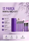 12'li Makyaj Fırça Seti Yumuşak Kıllı Profesyonel Kullanıma Uygun-1