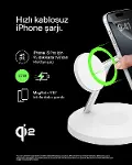 BoostCharge 3'ü 1 Arada Qi2 şarj cihazı, MagSafe uyumlu kablosuz şarj istasyonu, Apple iPhone 17 Ser-3