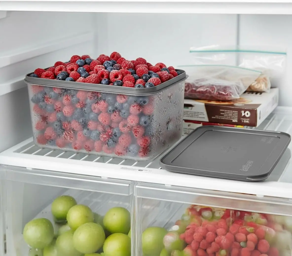 No Frost Silikon Yumuşak Kapalı Saklama Kabı Dondurucu ve Buzluk Saklama Kabı 3150 ml, Kapaklı No Fr