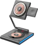 3-in-1 Kablosuz Şarj Standı, Telefon Saat Kulaklık için, Ayarlanabilir Açılı, LED Işıklı, Gri iPhone-1