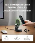 MagSafe Uyumlu Şarj Cihazı, 3'ü 1 Arada Dönüştürülebilir Kablosuz Şarj İstasyonu, iPhone 17, Apple W-4