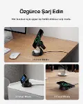 MagSafe Uyumlu Şarj Cihazı, 3'ü 1 Arada Dönüştürülebilir Kablosuz Şarj İstasyonu, iPhone 17, Apple W-5