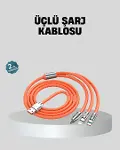 ÜÇLÜ Şarj Kablosu – Yüksek Hızlı, Dayanıklı ve Uzun Ömürlü-1
