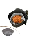Renkli Isıya Dayanıklı Yıkanılabilir Silikon Fırın Ve Airfryer Yuvarlak Pişirme Matı 20 Cm-1
