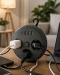Ev Ofis İçin Çoklu Priz 3 Priz 3 USB Type C Güvenli Enerji Yönetimi-1