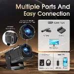 Mini Projeksiyon, 4K FHD 1920x1080P, 180° Döndürülebilir, Taşınabilir, WiFi 6 ve BT 5.2, Android ve-4