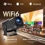 Mini Projeksiyon, 4K FHD 1920x1080P, 180° Döndürülebilir, Taşınabilir, WiFi 6 ve BT 5.2, Android ve-6