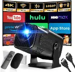 Mini Projeksiyon, 4K FHD 1920x1080P, 180° Döndürülebilir, Taşınabilir, WiFi 6 ve BT 5.2, Android ve-1