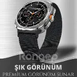 Samsung ile Uyumlu [2025] Metal Hasır Kordon Galaxy Watch 8 44mm/40mm/Classic 46mm için Manyetik Tas-3